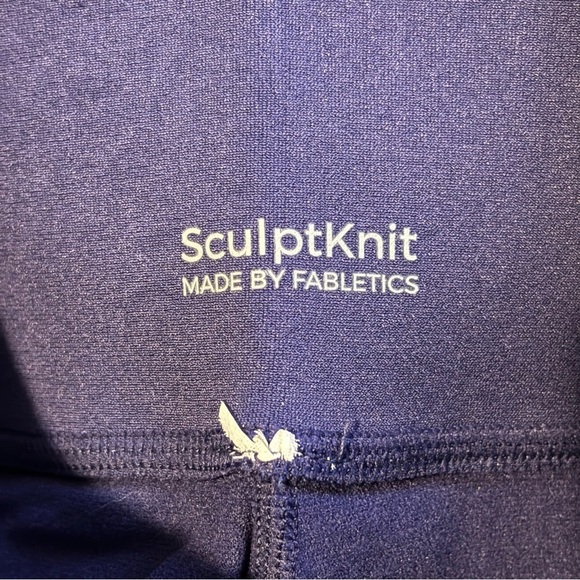 Fabletics ScultKnit High Rise Legging Sports Bra Set Blue Orange XS/S - Picture 10 of 10